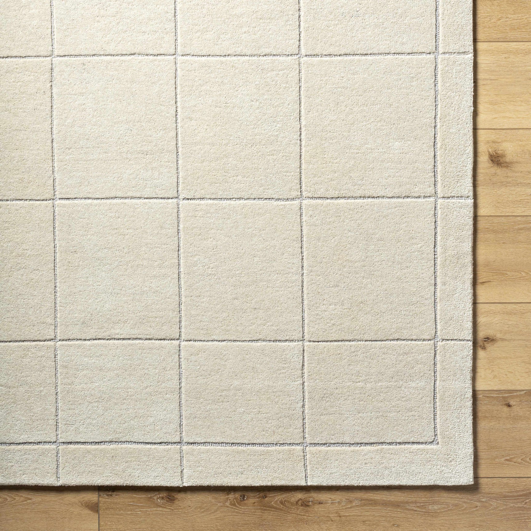Siarl Cream Checkered Area Rug - Ornate Home