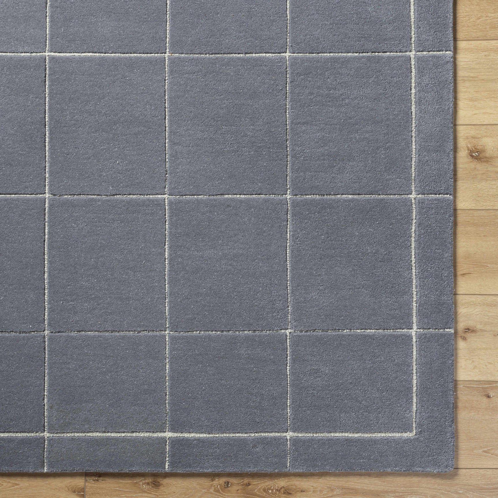 Siarl Dark Gray Checkered Area Rug - Ornate Home