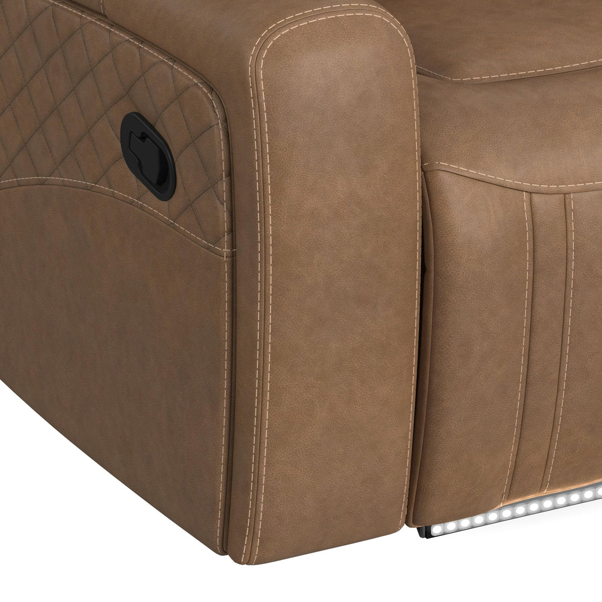 Side Kick Simba Saddle Recliner with Cupholders and White LED Light - Ornate Home