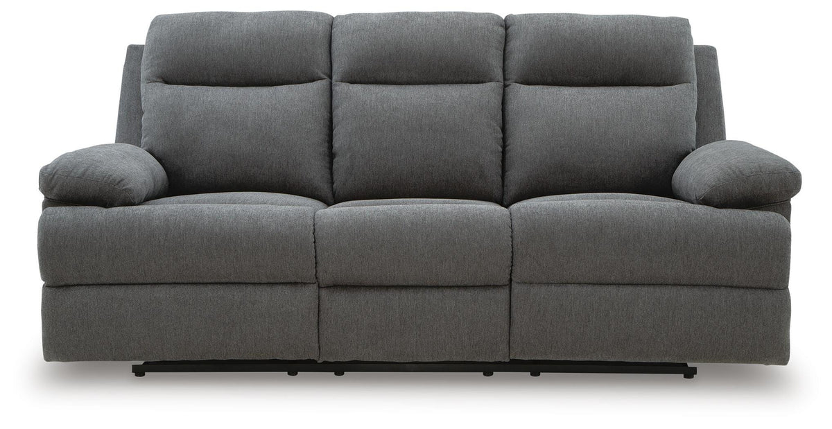 Side-Swipe Charcoal Reclining Sofa, Loveseat and Recliner - Ornate Home
