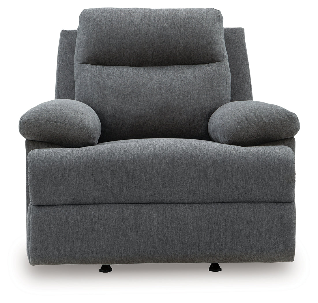 Side-Swipe Charcoal Rocker Recliner (Online Special Price) - Ornate Home