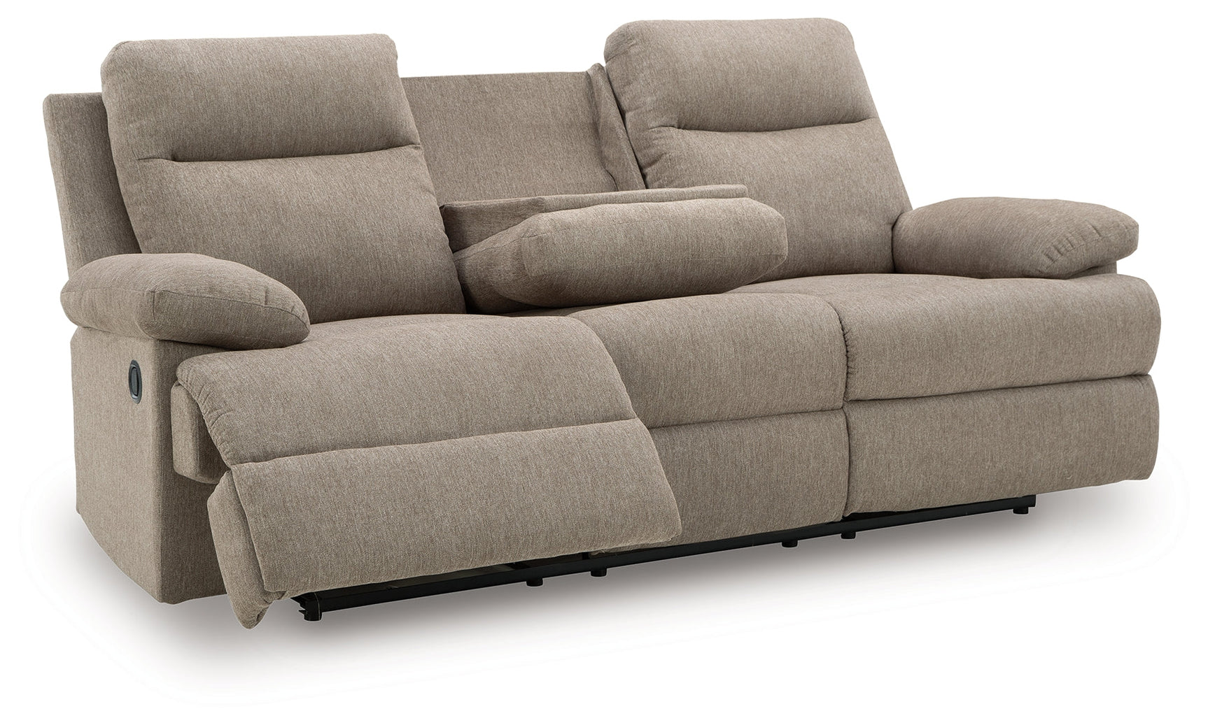 Side-Swipe Mocha REC Sofa w/Drop Down Table (Online Special Price) - Ornate Home