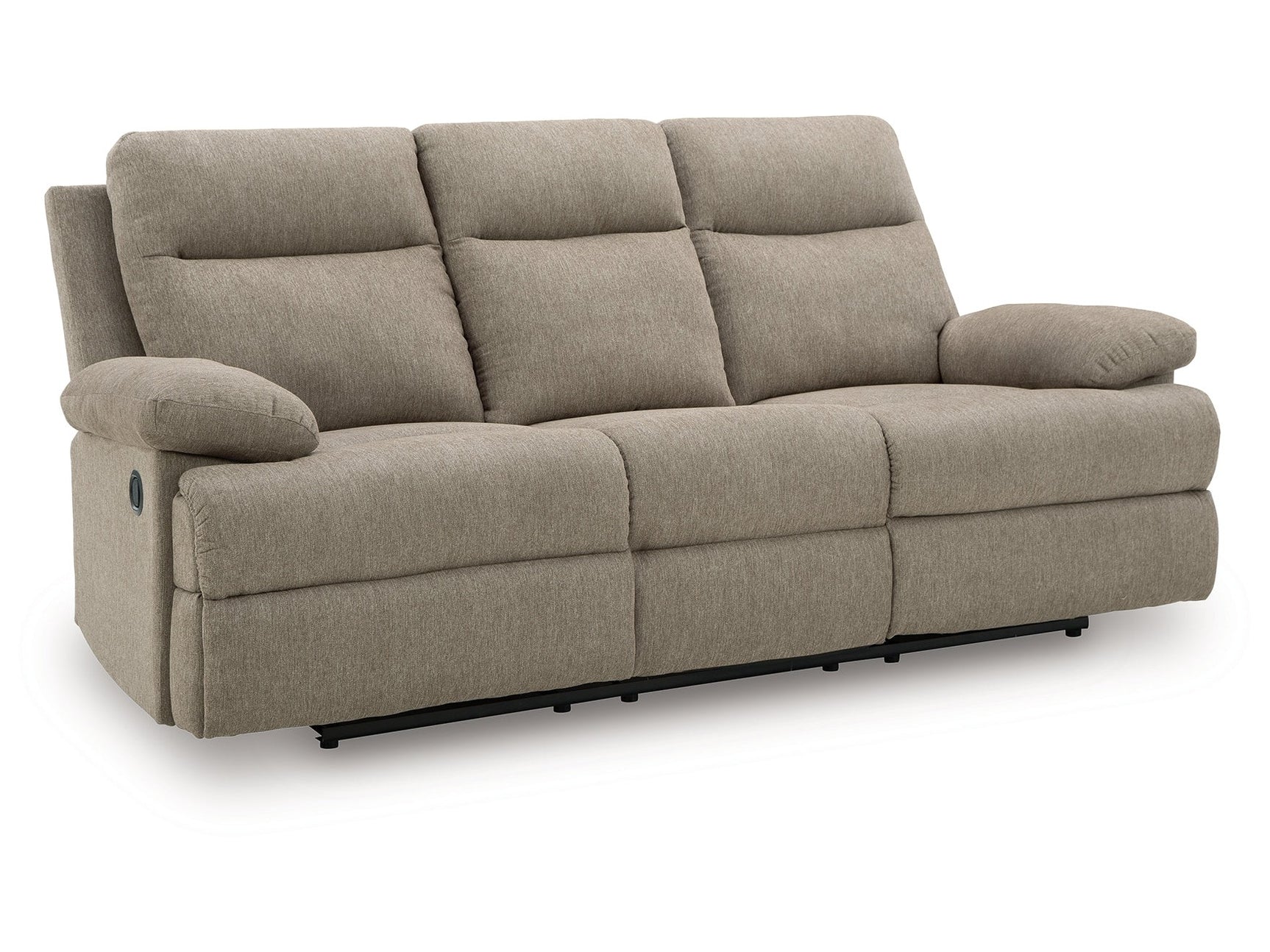 Side-Swipe Mocha REC Sofa w/Drop Down Table - Ornate Home