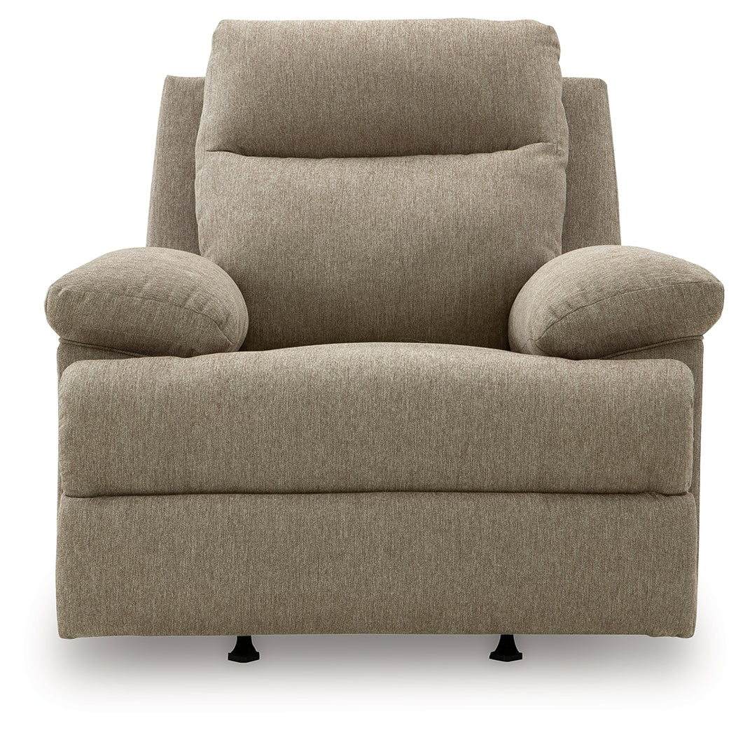 Side-Swipe Mocha Rocker Recliner - Ornate Home
