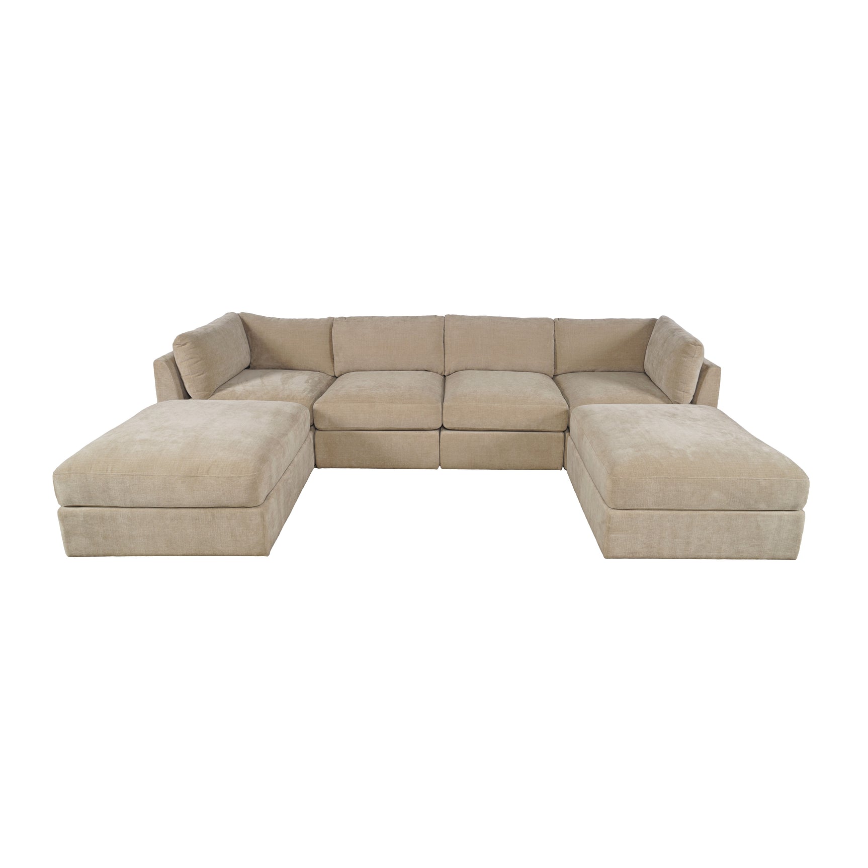 Sidney Sandstone Ottoman w/ Performance Fabric - Ornate Home