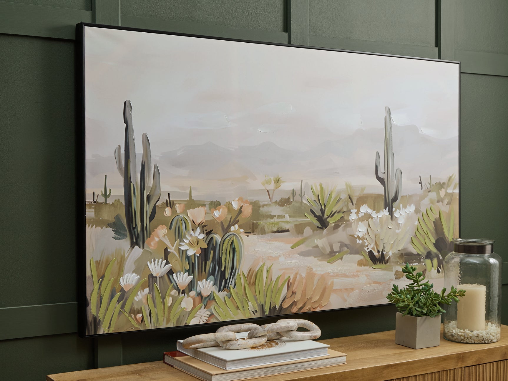 Sidworth Green/Beige/Gray Wall Art - Ornate Home