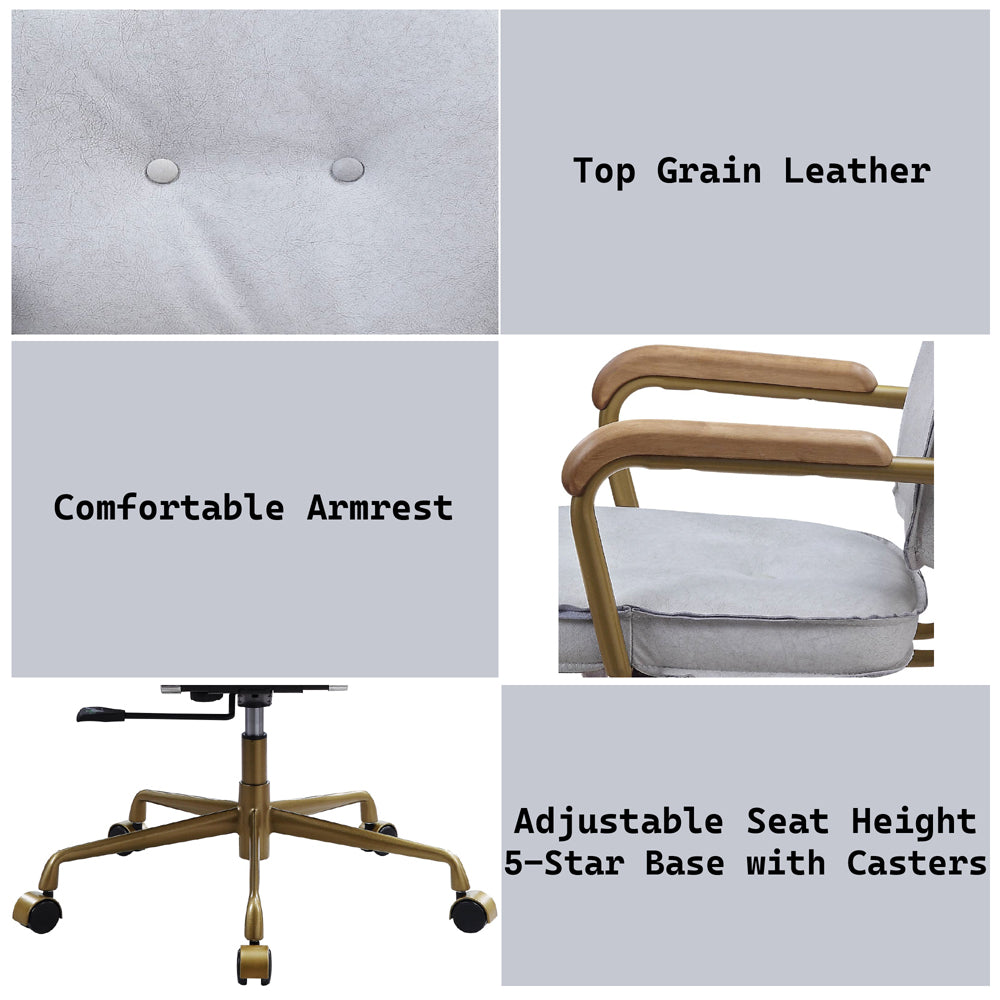 Siecross Vintage White Office Chair - Ornate Home