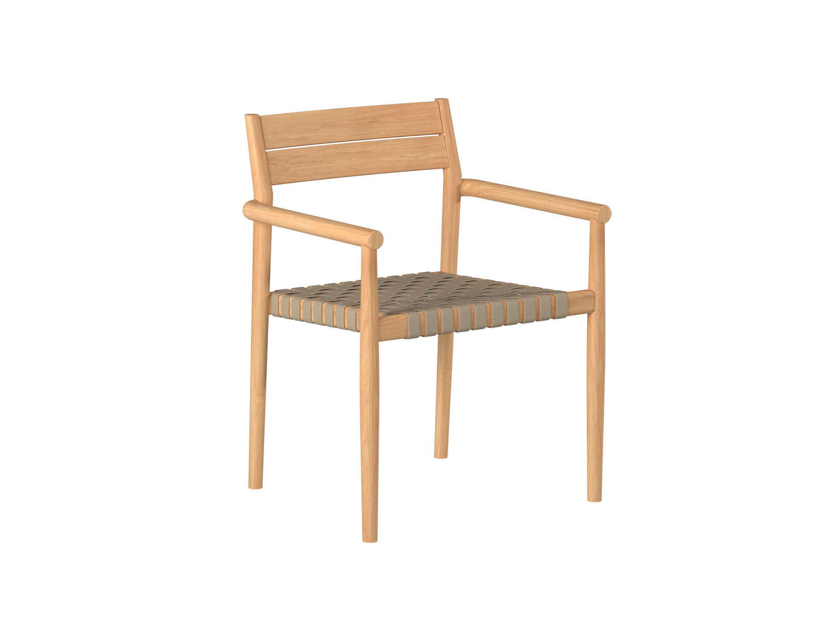 Siena Teak Taupe Beige Outdoor Woven Stacking Armchair (Set of 4) - Ornate Home