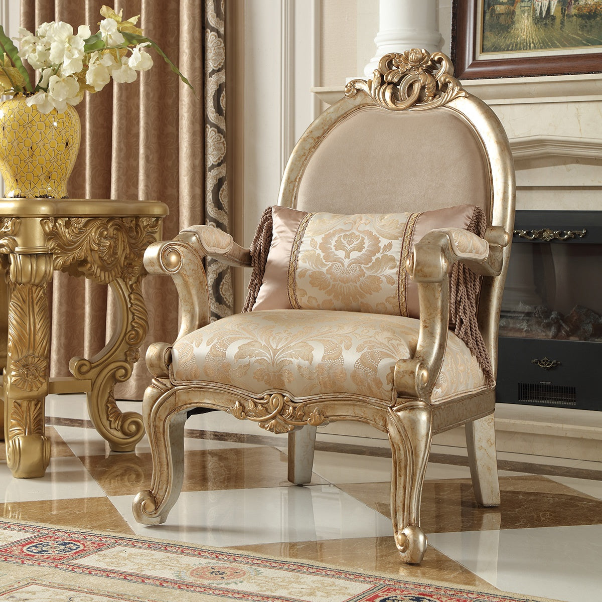Sienna Champagne 3pc Living Room Set / HD-2663 - Ornate Home