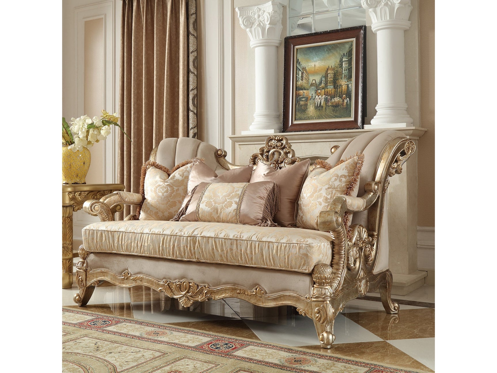 Sienna Champagne Loveseat / HD-2663 - Ornate Home