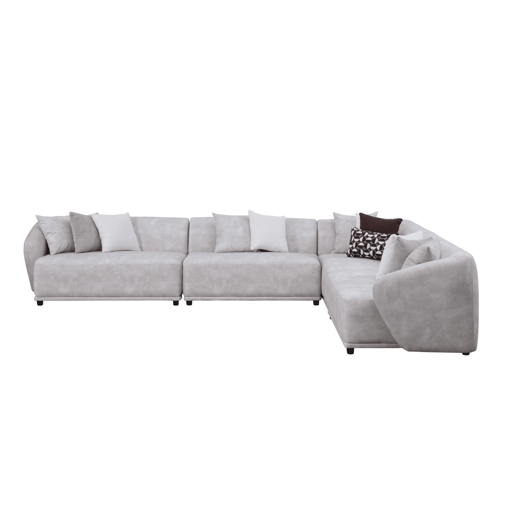 Sierra Vista Gray 5-piece Corner Sectional w/ Service Table - Ornate Home