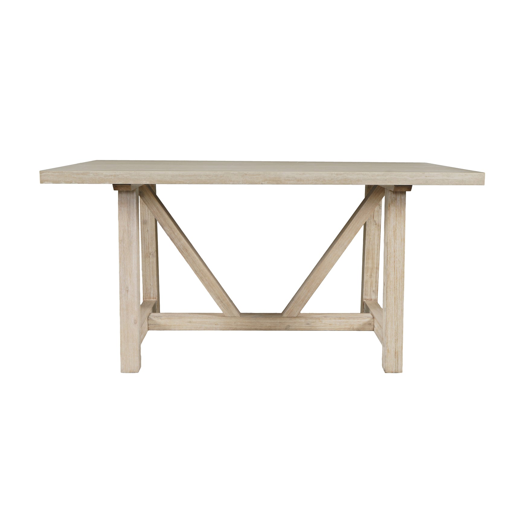 Sierrafina Almond 72 Counter Dining Table w/ 6 Rung Back Chair - Ornate Home