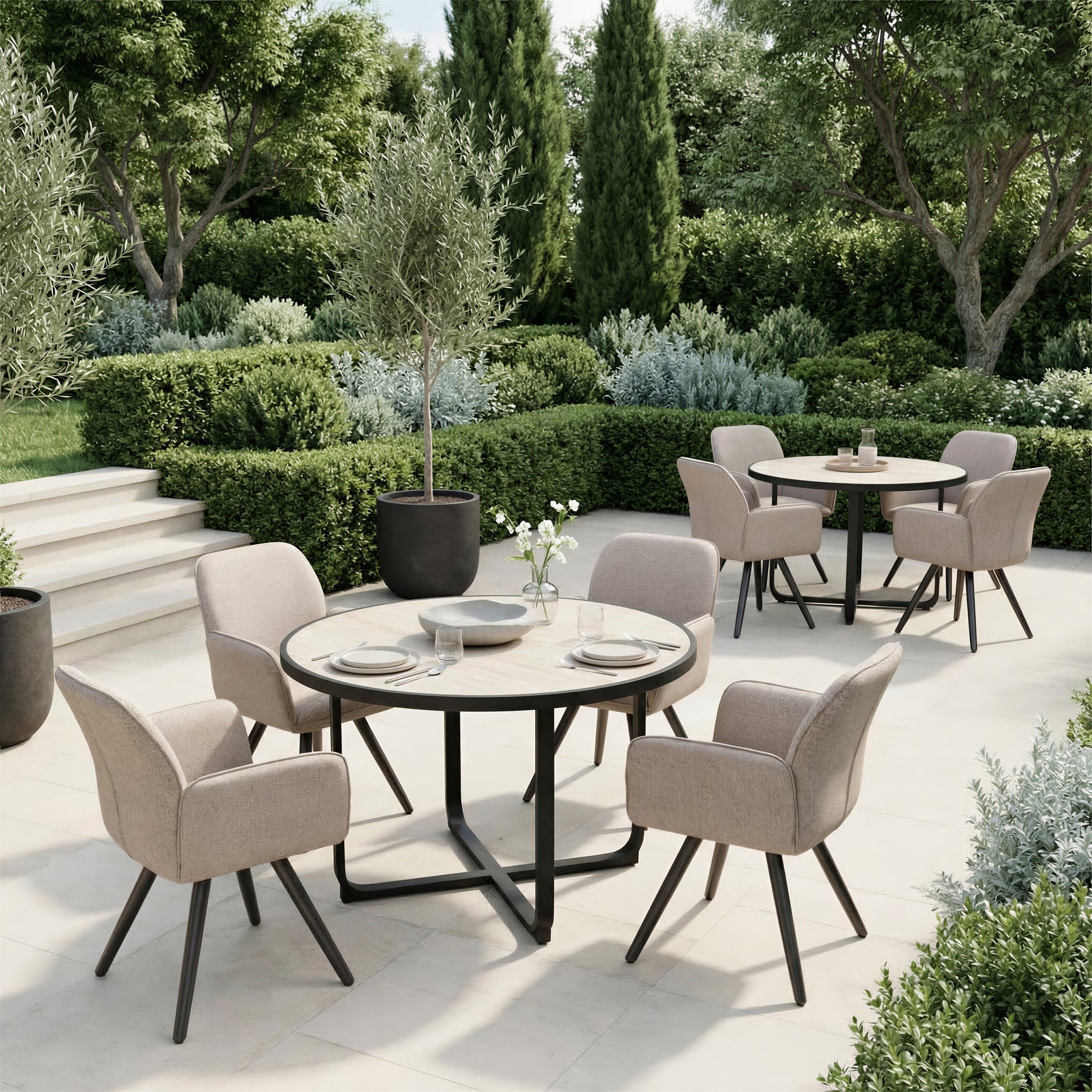 Sieve Beige Swivel Dining Chair (Set of 2)