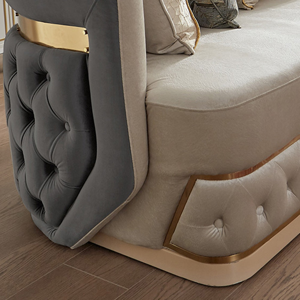 Signature Royale Light & Dark Grey Loveseat / HD-L9008 - Ornate Home