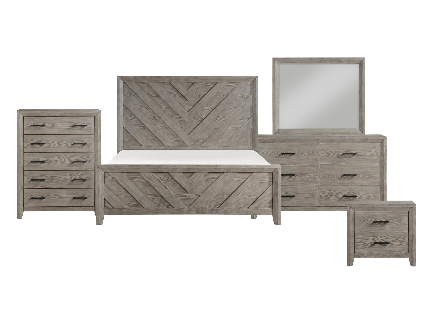 Silas Gray 5-Piece Queen Bedroom Set - Ornate Home