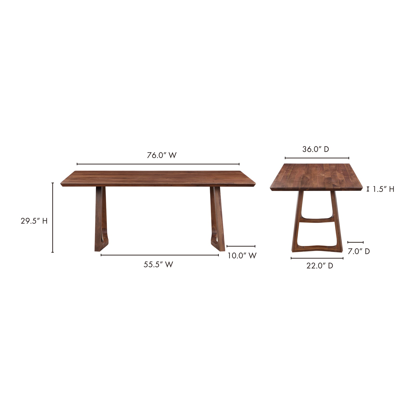 Silas Walnut Brown Dining Table - Ornate Home