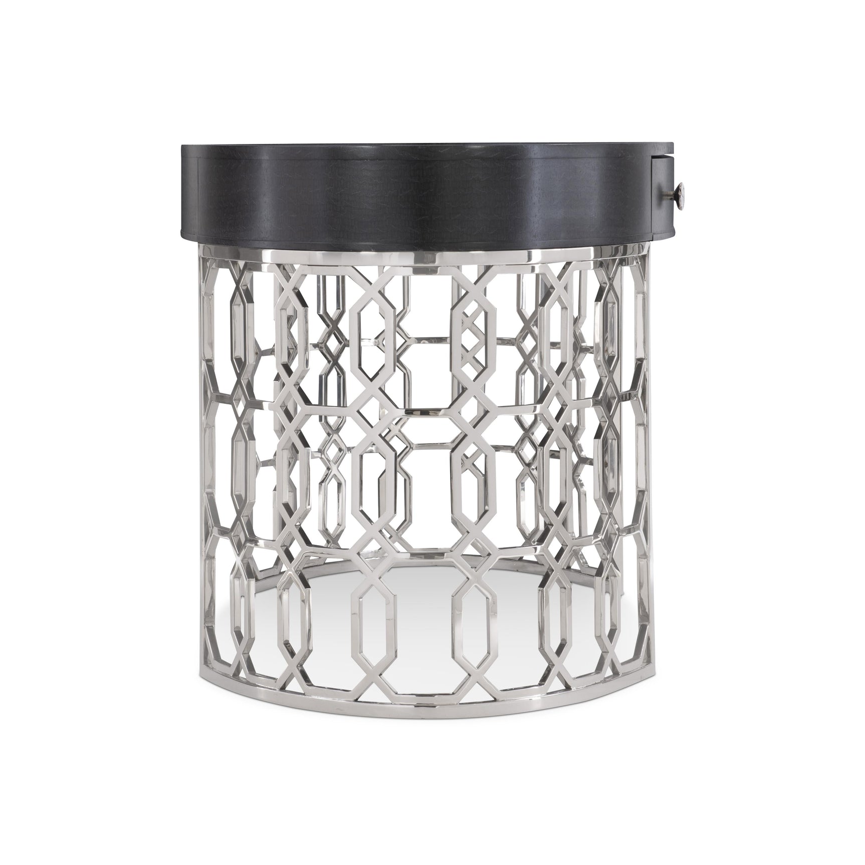 Silhouette Figured Onyx/Polished Stainless Steel Desk - Ornate Home