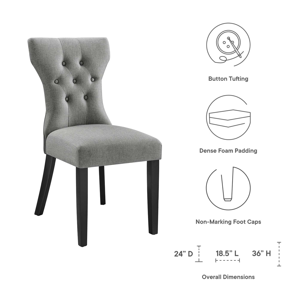 Silhouette Light Gray Dining Side Chair - Ornate Home