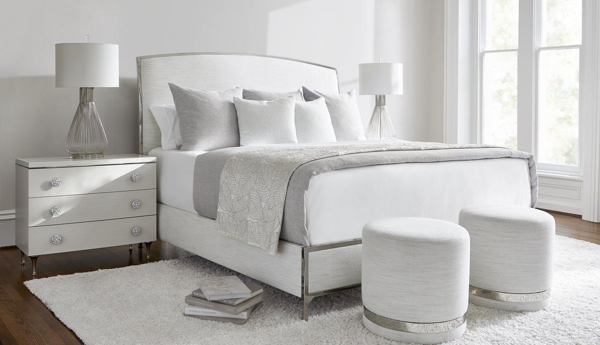 Silhouette White King Panel Bed - Ornate Home