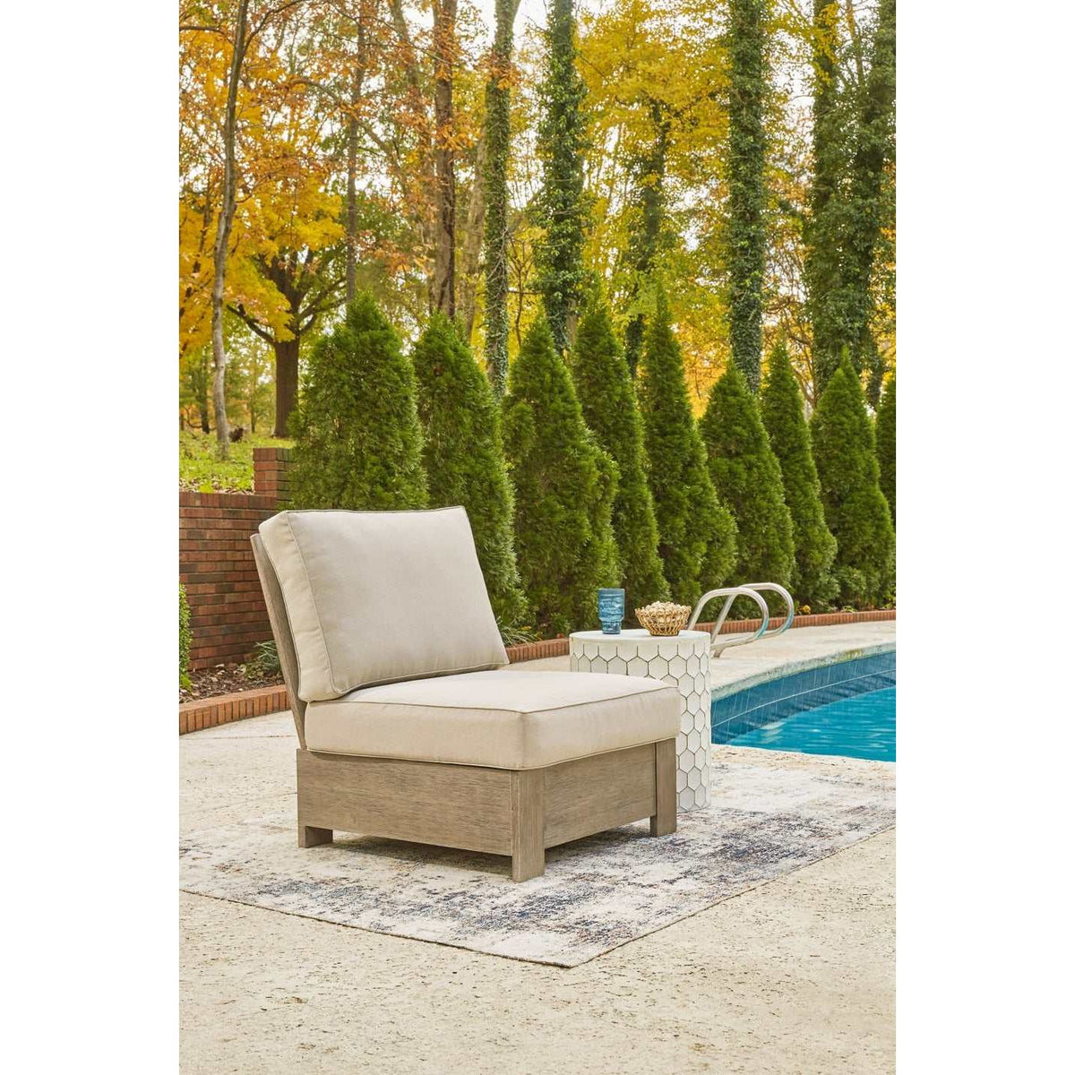Ashley Furniture Silo Point Outdoor Armless Chair | Ornate Home