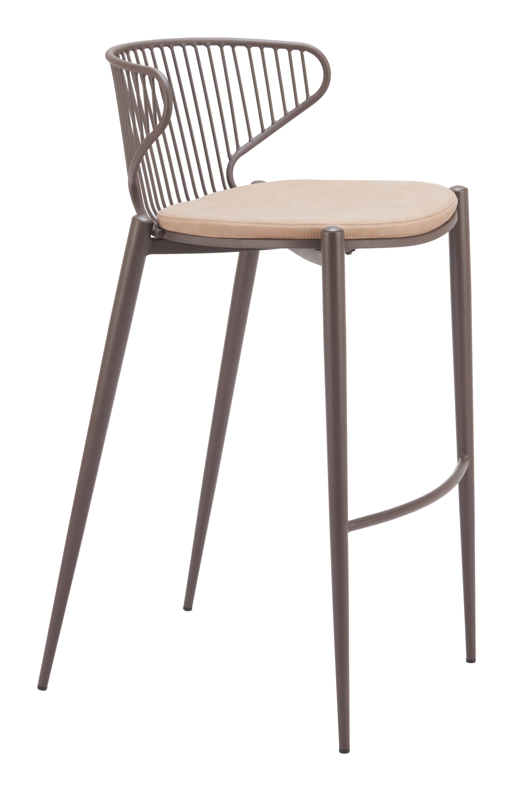 Silues Taupe & Brown Barstool (Set of 2) - Ornate Home