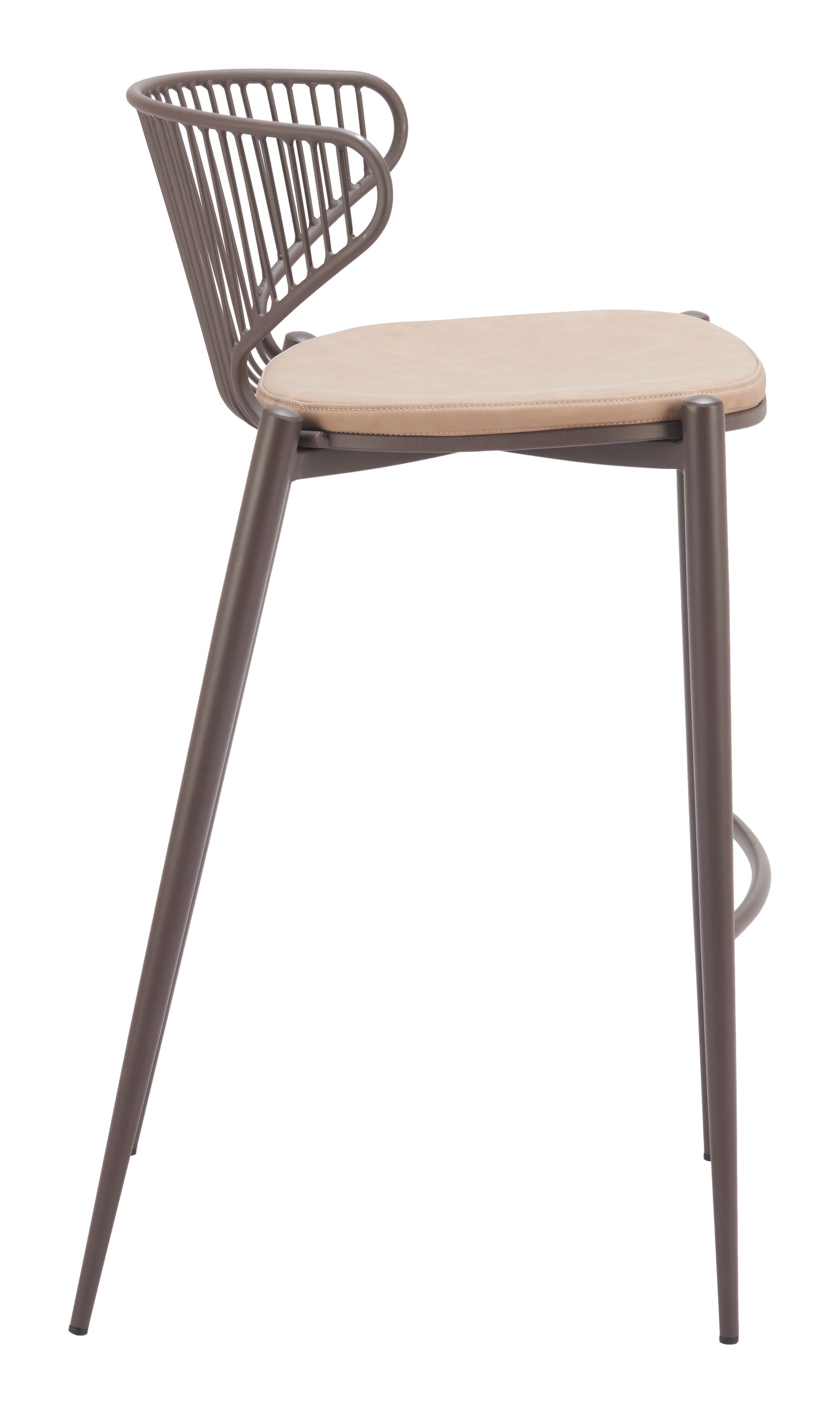 Silues Taupe & Brown Barstool (Set of 2) - Ornate Home