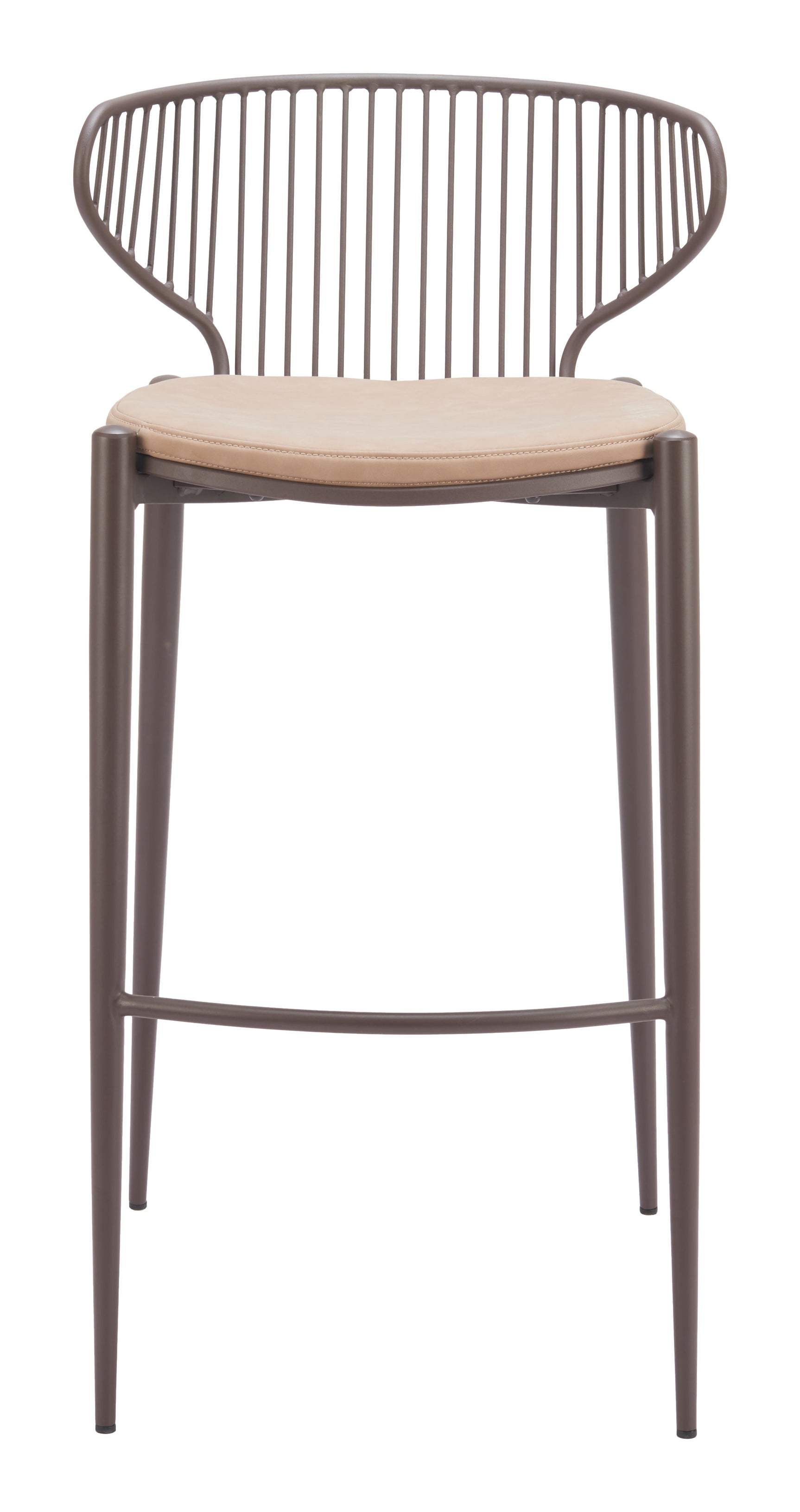 Silues Taupe & Brown Barstool (Set of 2) - Ornate Home