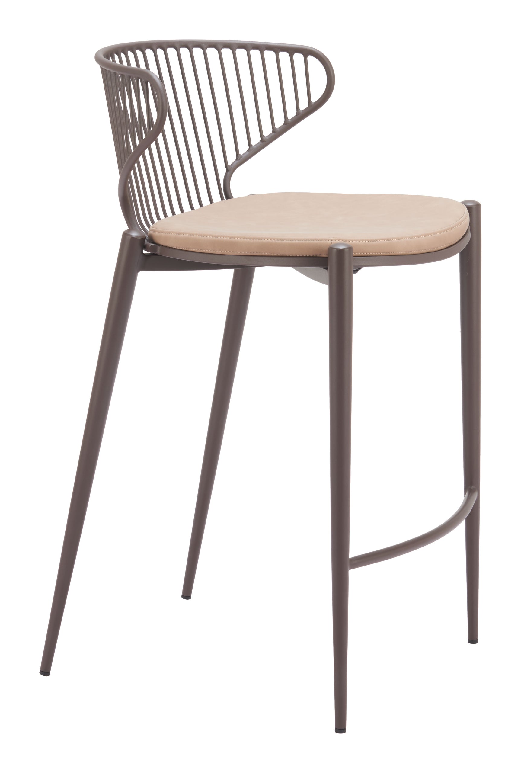 Silues Taupe & Brown Counter Stool (Set of 2)