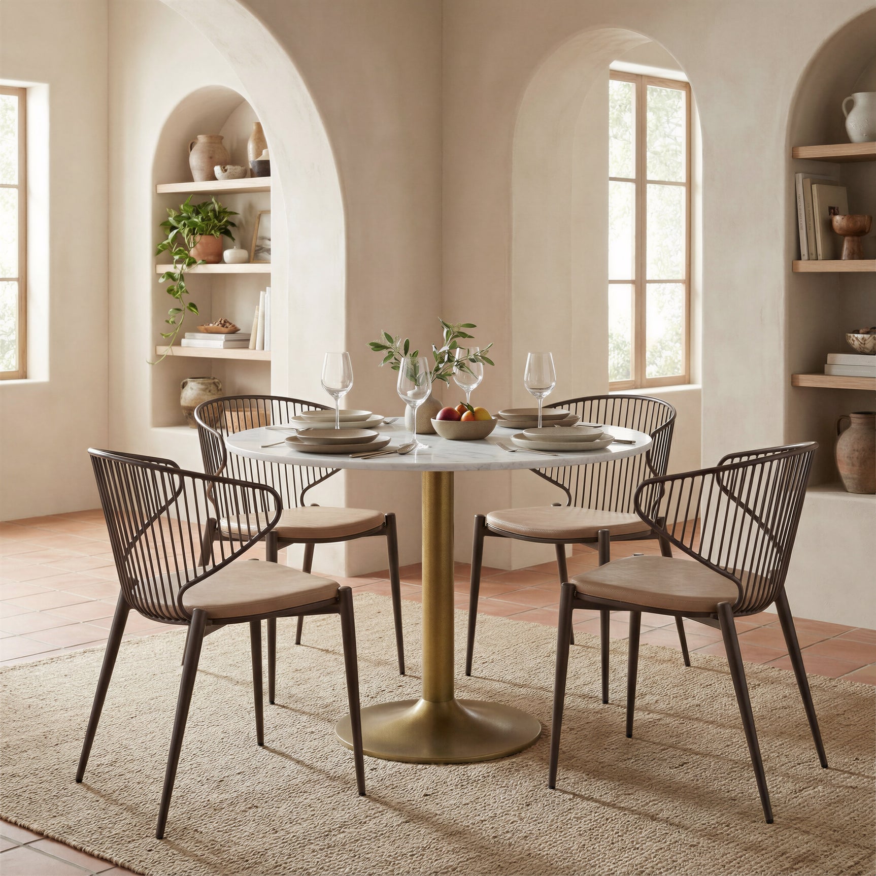 Silues Taupe & Brown Dining Chair (Set of 2)
