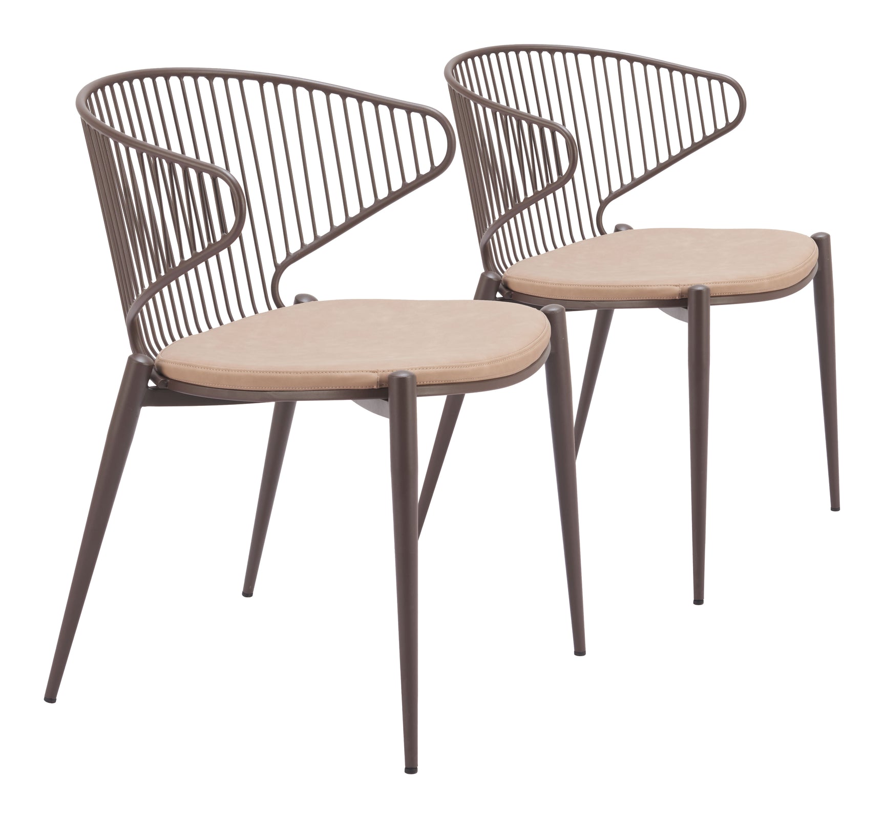 Silues Taupe & Brown Dining Chair (Set of 2)