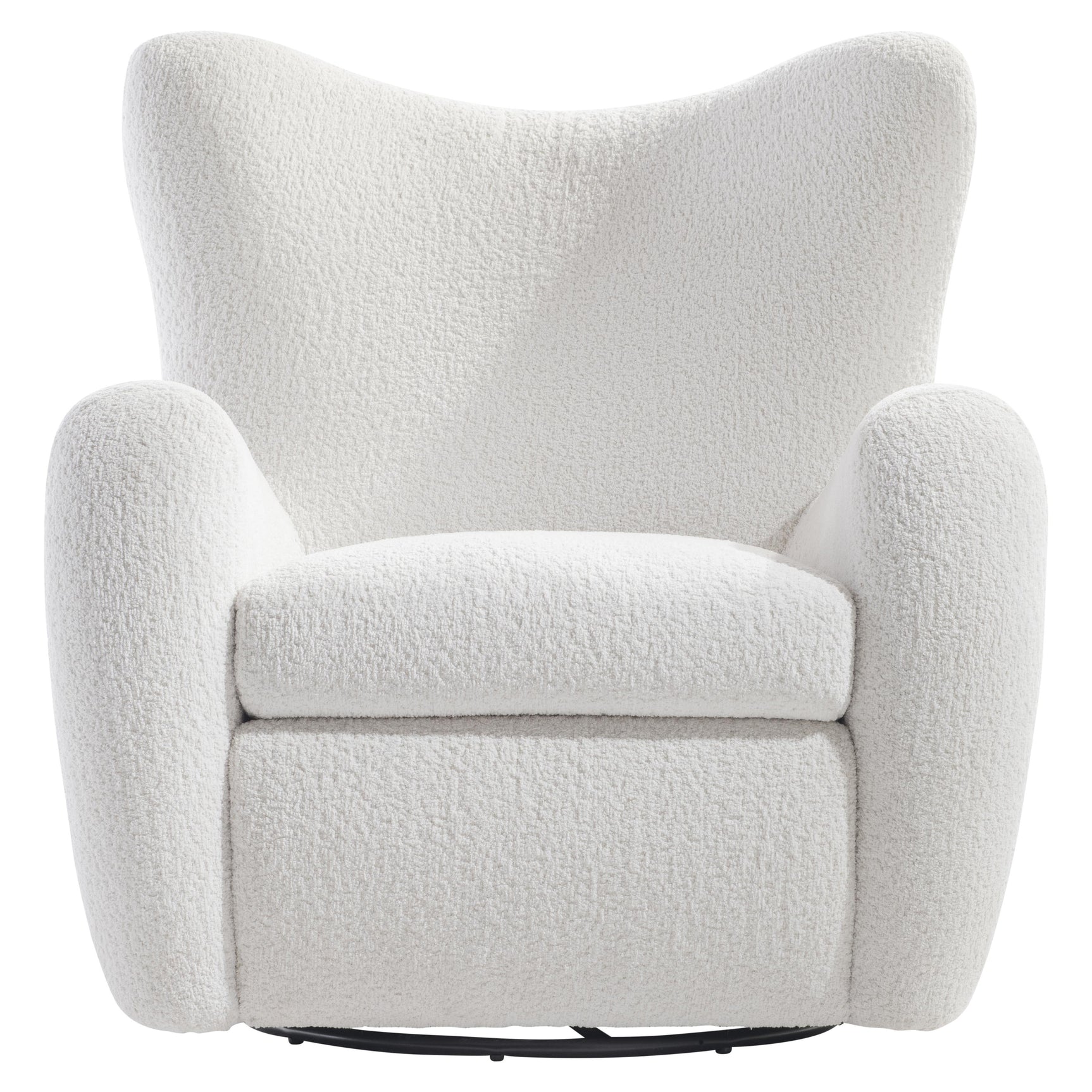 Silvi White/Cream Fabric Swivel Chair - Ornate Home
