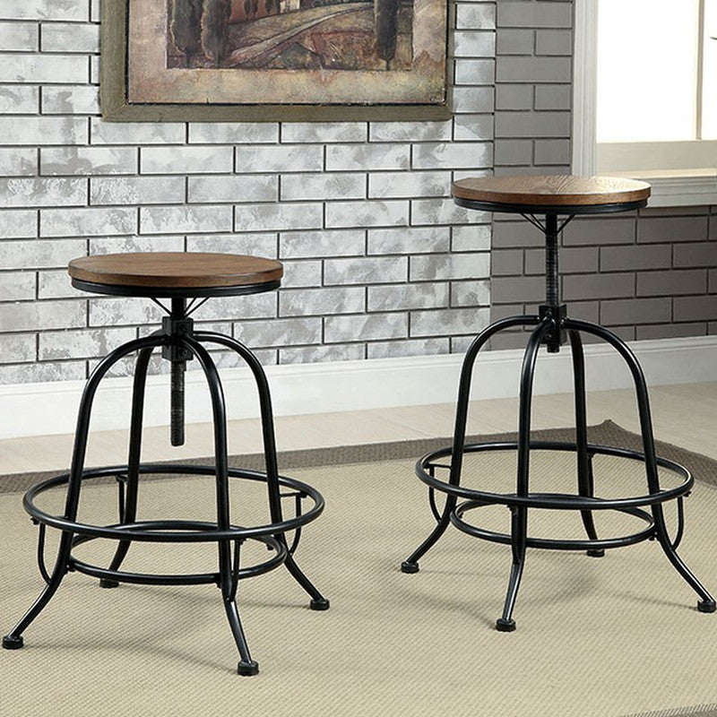 Silvia Black/Medium Oak Counter Height Chair (Set of 2) - Ornate Home