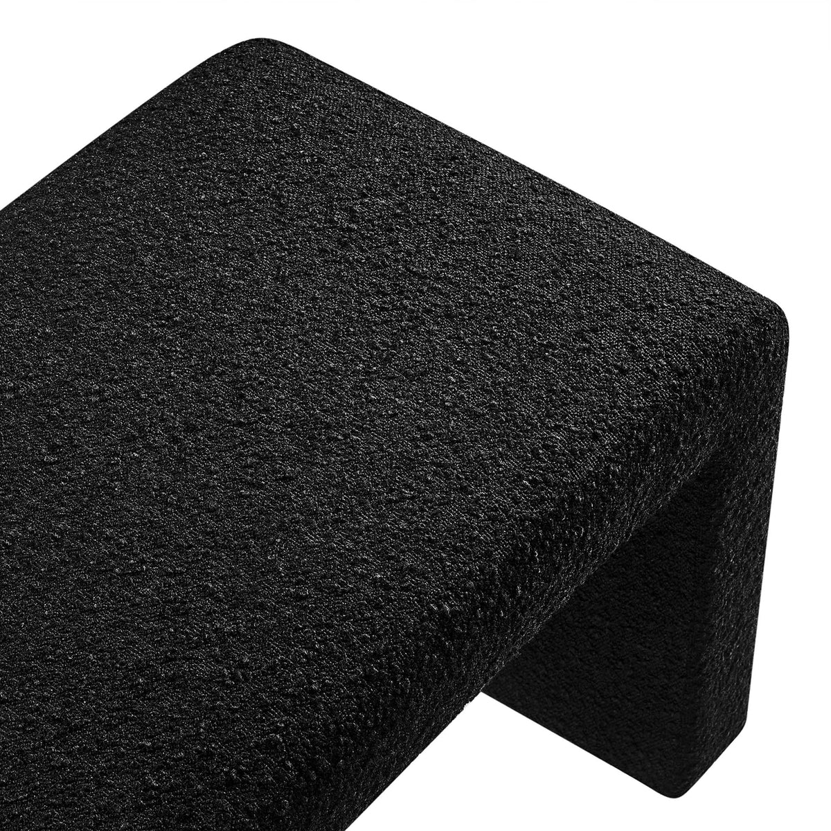 Simba Black Boucle Fabric Waterfall Long Bench - Ornate Home