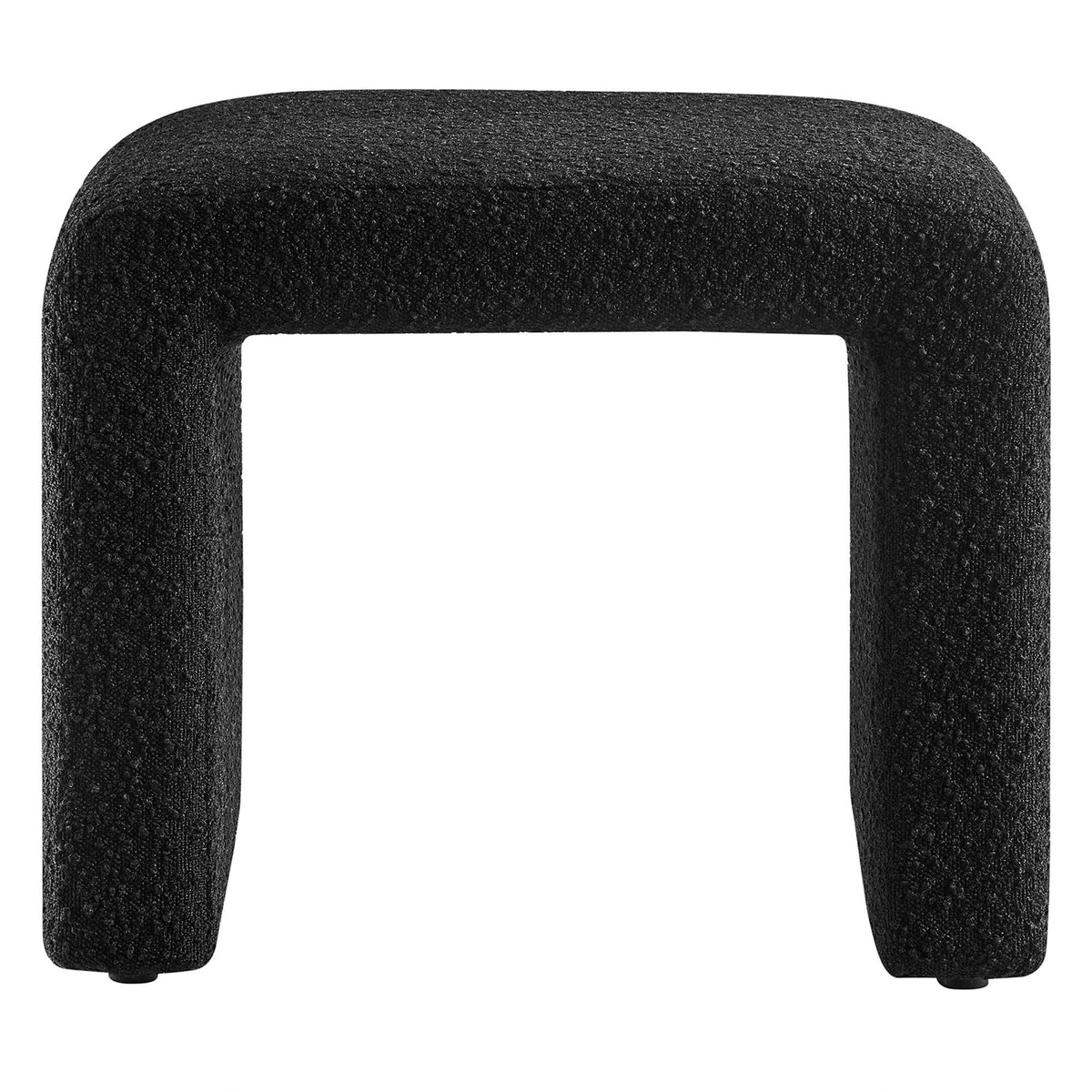 Simba Black Boucle Fabric Waterfall Stool - Ornate Home
