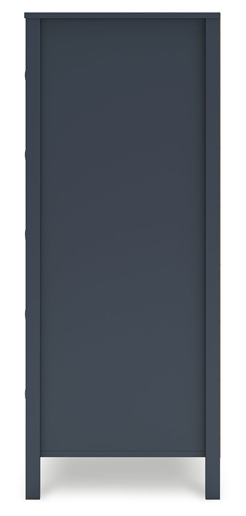 Simmenfort Navy Blue Five Drawer Chest (Online Special Price) - Ornate Home