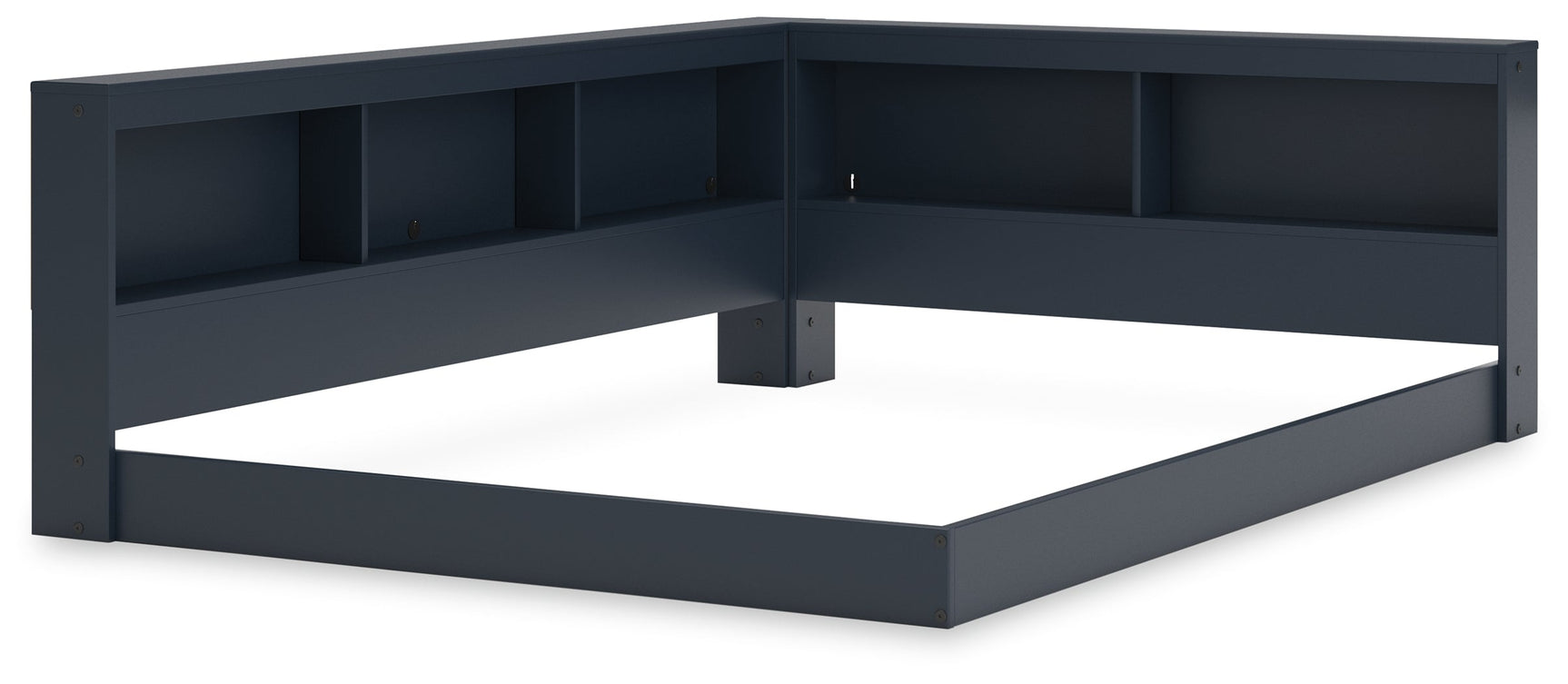 Simmenfort Navy Blue Full Bookcase Storage Youth Bed - Ornate Home