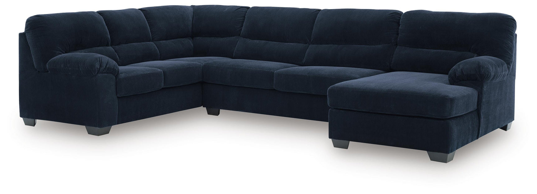 SimpleJoy Navy 3-Piece Sectional with Chaise - Ornate Home