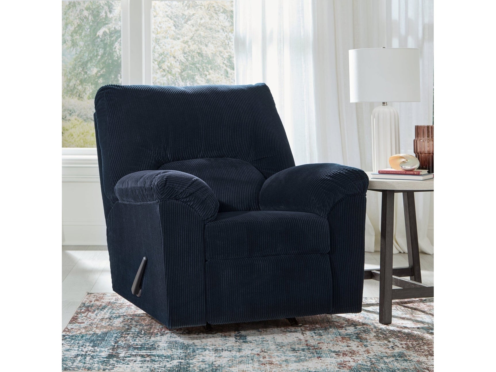 SimpleJoy Navy Rocker Recliner (Online Special Price) - Ornate Home