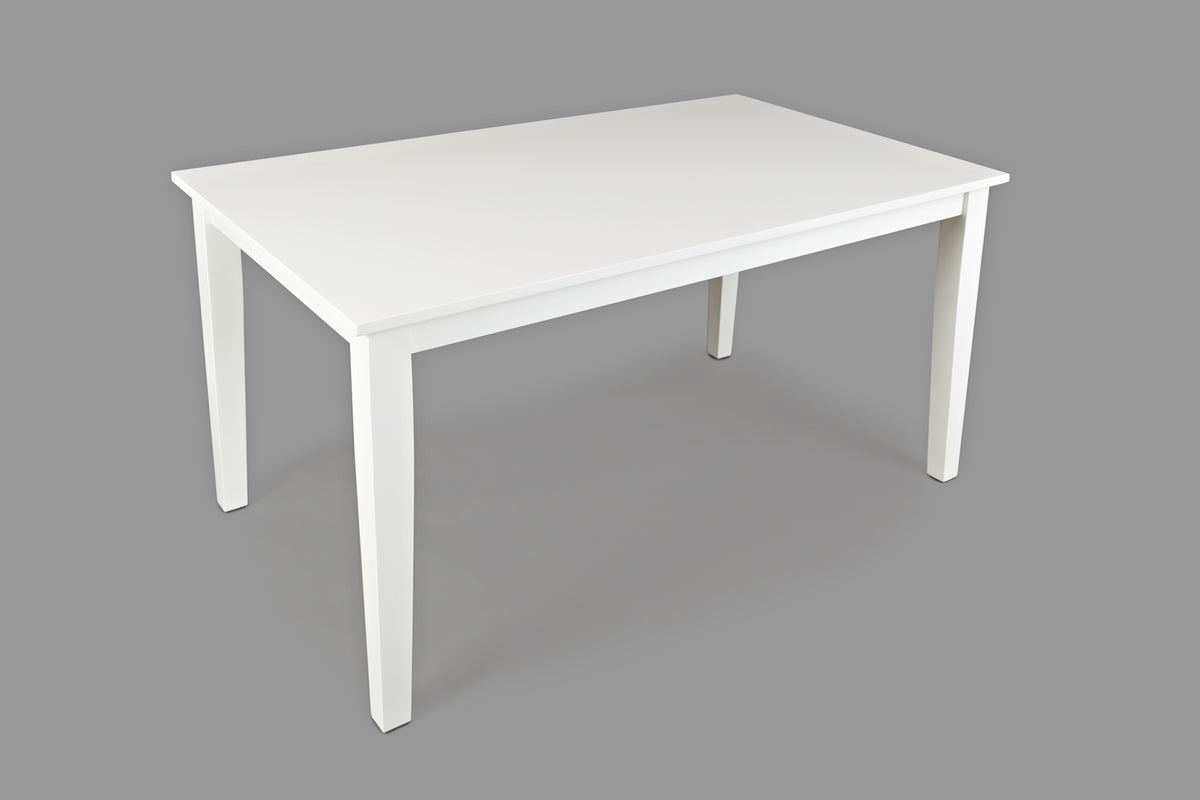 Simplicity Paperwhite Rect. Dining Dining Table w/ 4 X-Back Chairs, Bench - Ornate Home