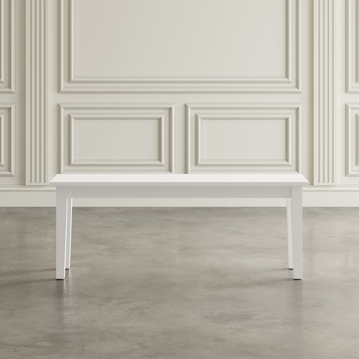 Simplicity Paperwhite Rect. Dining Dining Table w/ 4 X-Back Chairs, Bench - Ornate Home