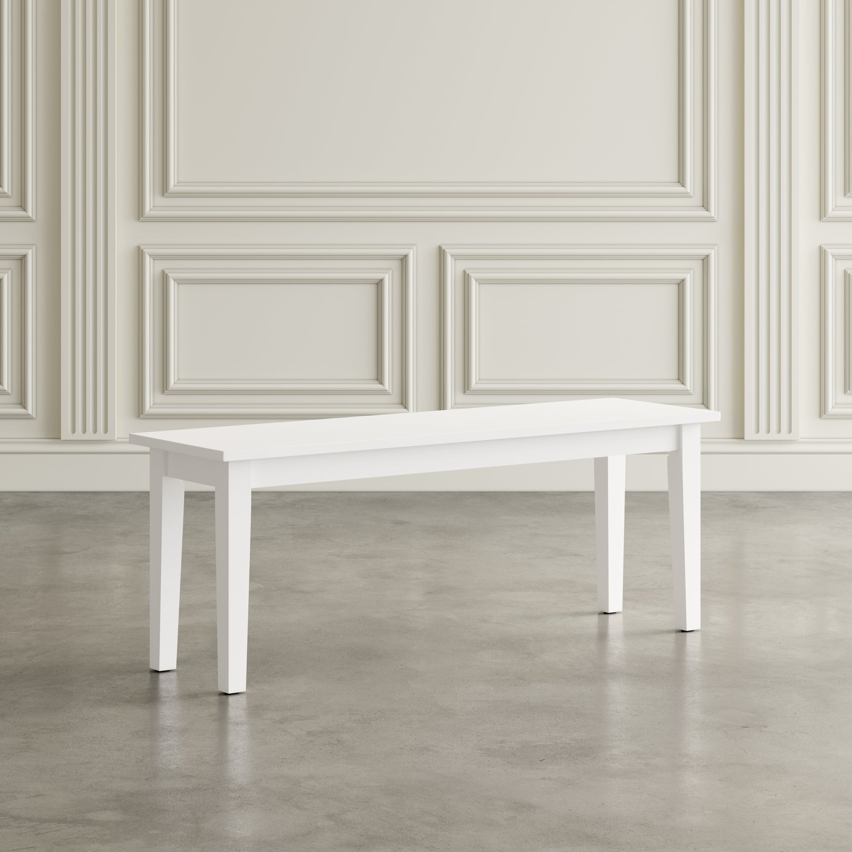 Simplicity Paperwhite Rect. Dining Dining Table w/ 4 X-Back Chairs, Bench - Ornate Home