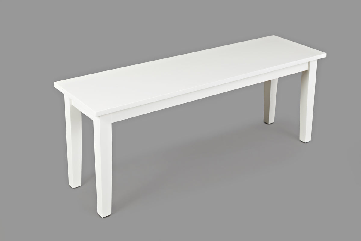 Simplicity Paperwhite Rect. Dining Dining Table w/ 4 X-Back Chairs, Bench - Ornate Home