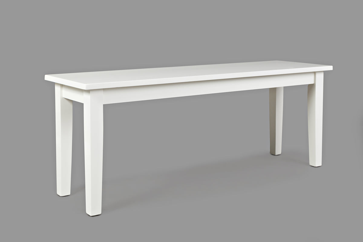Simplicity Paperwhite Rect. Dining Dining Table w/ 4 X-Back Chairs, Bench - Ornate Home