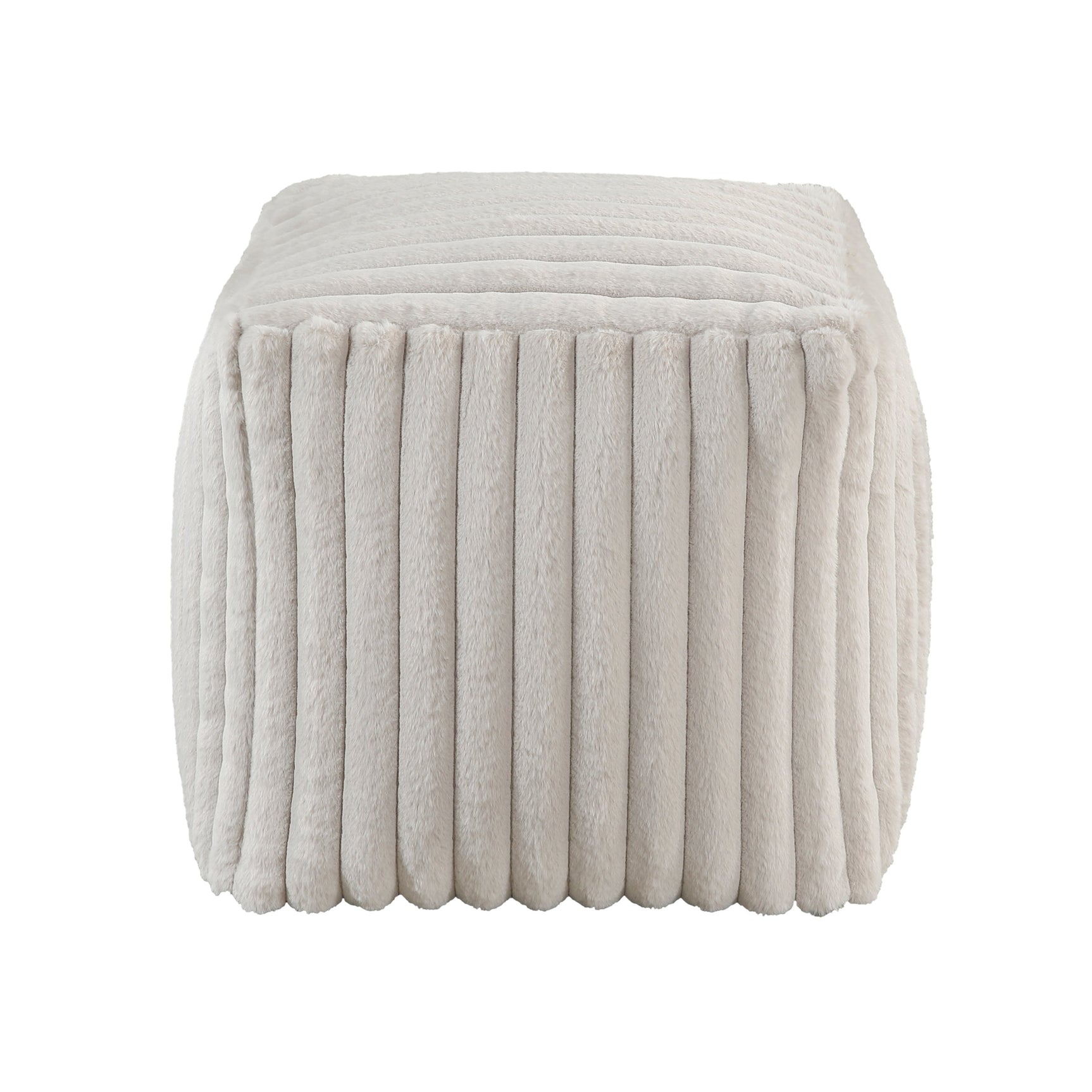 Simpsonville Off-White Pouf - Ornate Home