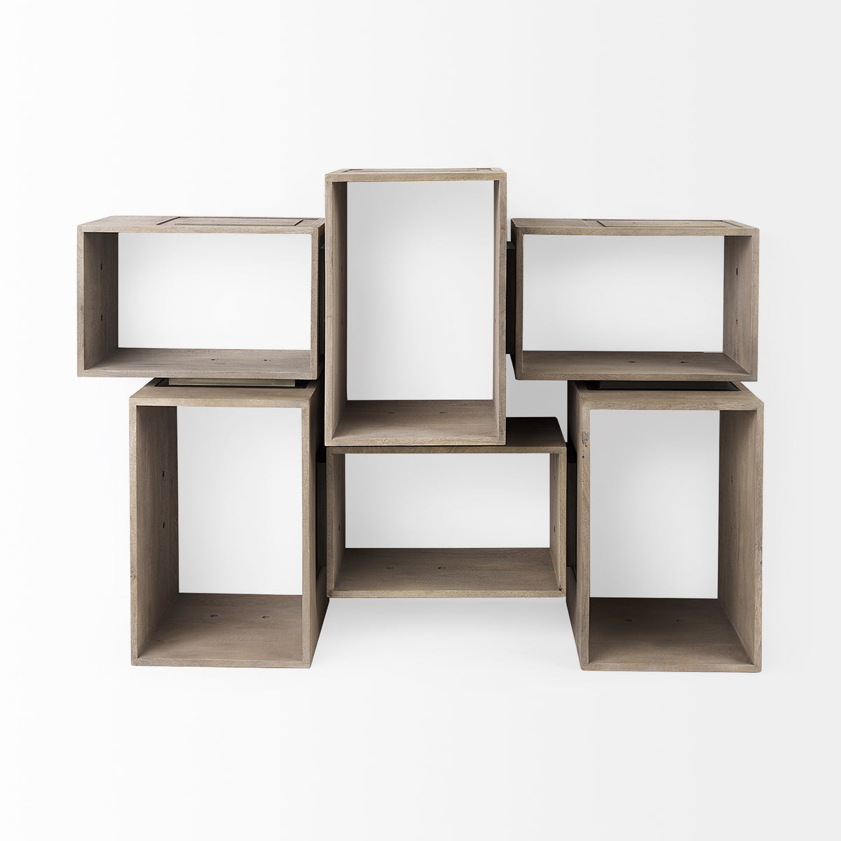 Simul Light Brown Wood Modular Shelving Unit (Set of 2) - Ornate Home