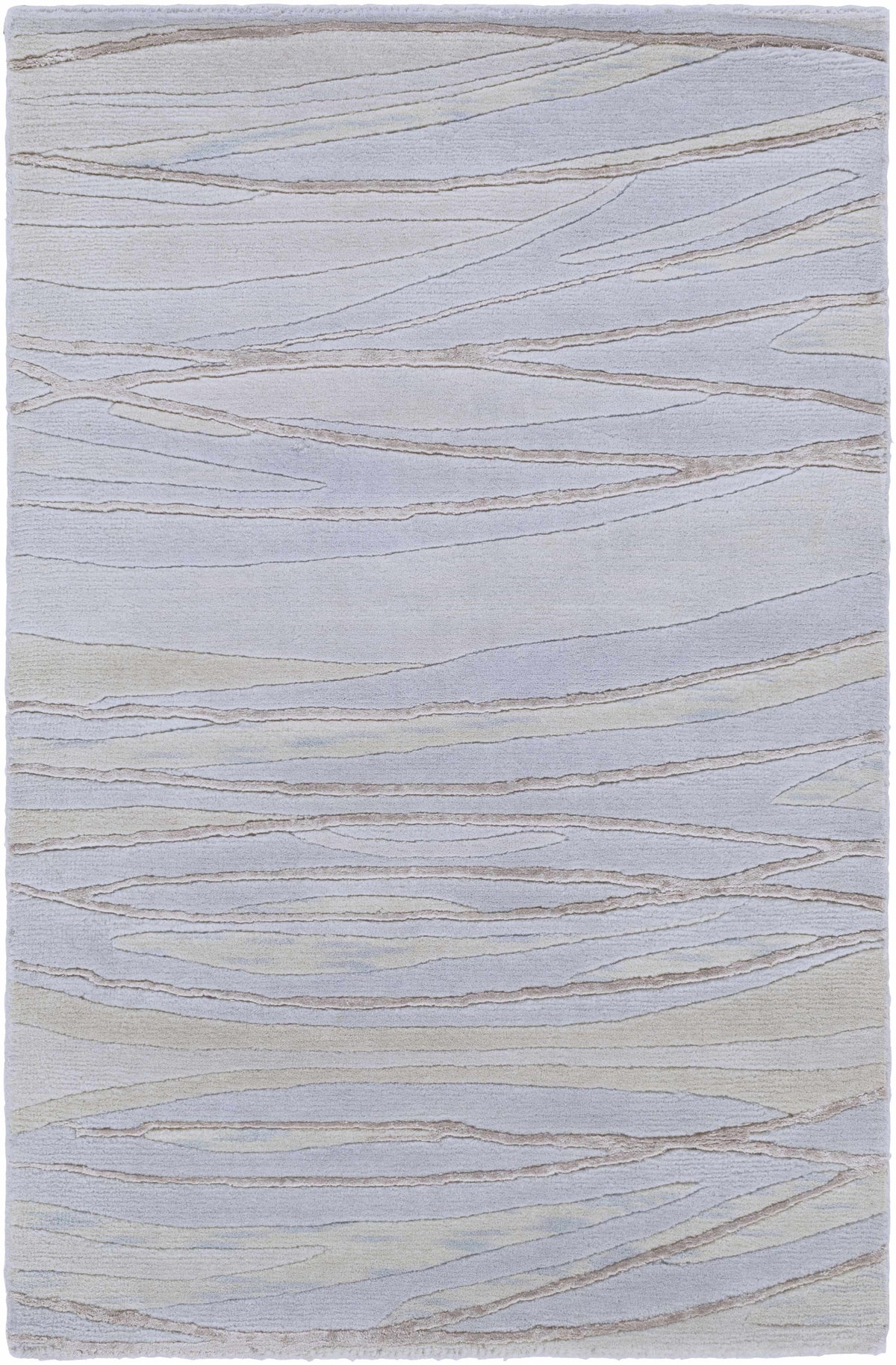 Sinai Light Blue Lined Wool/Viscose Rug - Clearance - Ornate Home
