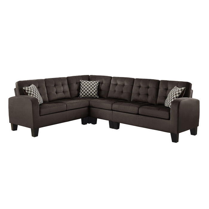 Sinclair Chocolate 2-Piece Reversible Sectional - Ornate Home