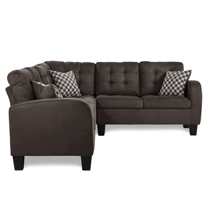 Sinclair Chocolate 2-Piece Reversible Sectional - Ornate Home