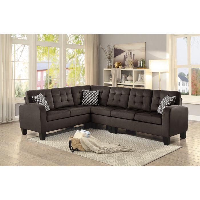 Sinclair Chocolate 2-Piece Reversible Sectional - Ornate Home