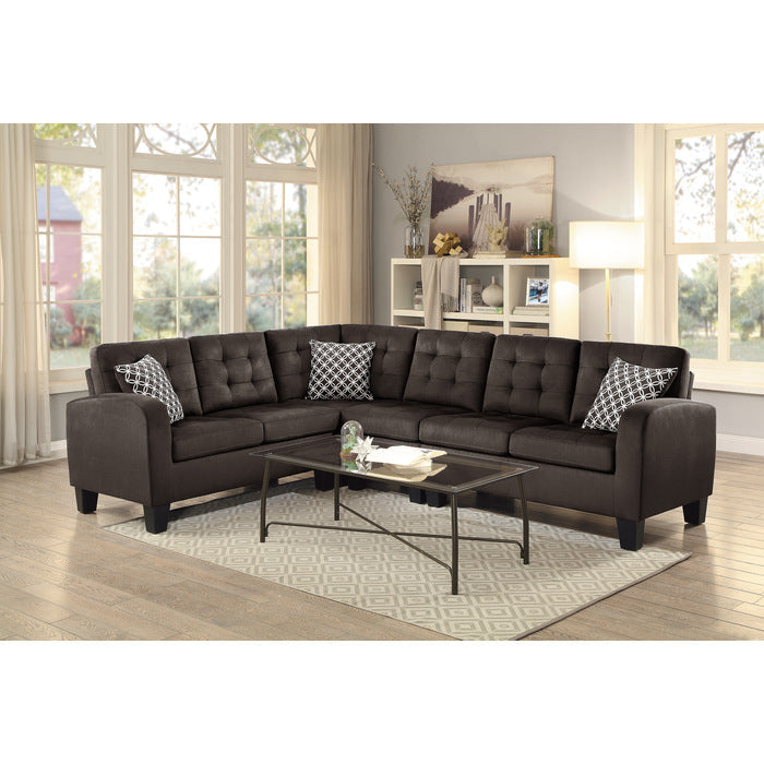 Sinclair Chocolate 2-Piece Reversible Sectional - Ornate Home